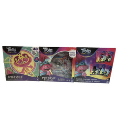 Trolls World Tour Games 3 Pack Jumbo Playing Cards Pop-Up Jr 48 pc Puzzle NEW
