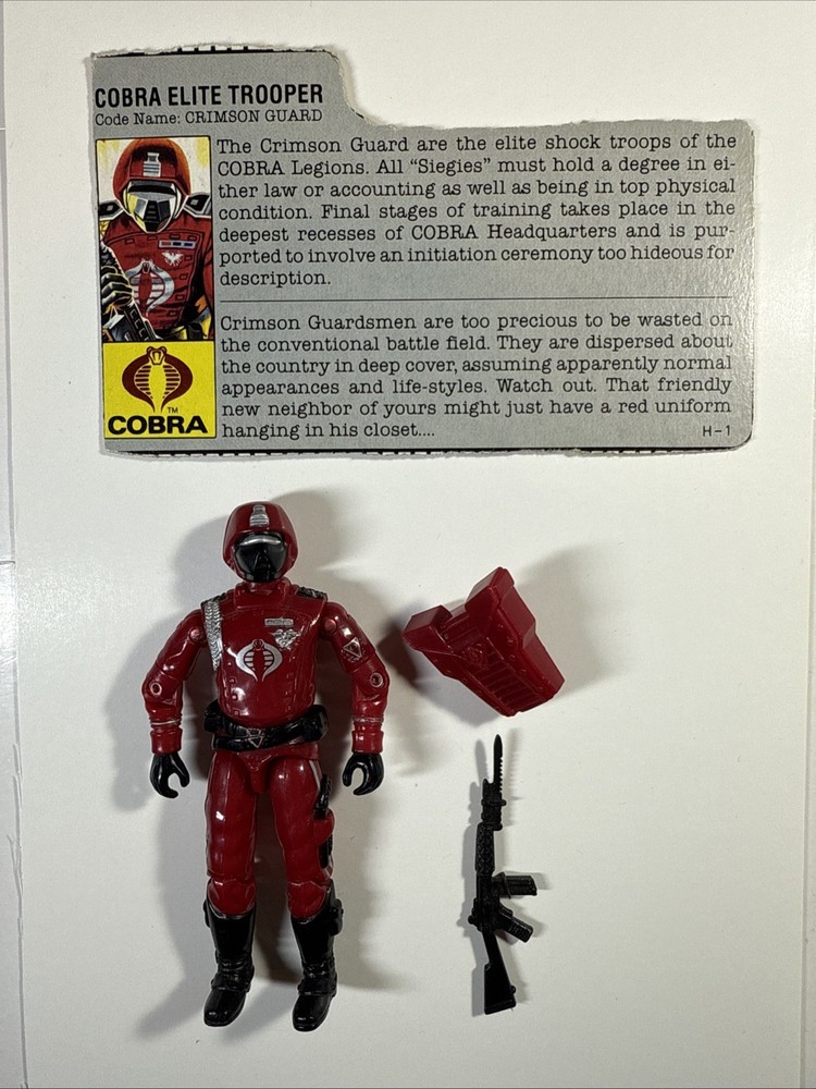 Crimson Guard V1 100% Complete G.I. Joe 1985 Hasbro Vintage Action Figure