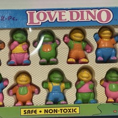Soma Vintage Love Dino Dinosaur Set of 12 Safe Non Toxic Play Figures 1993 NOS