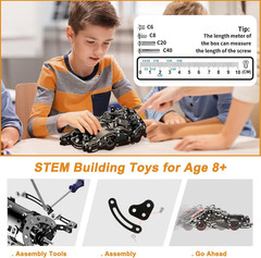 Erector Sets for Boys Age 8 9 10 11 12-16 and Older, 332 Pcs Batman Model Car Bu