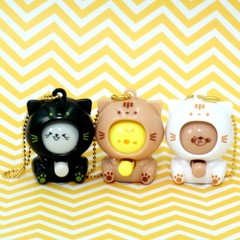 Japanese Blind Box Cute Emoji Cat Keychain Charm 1 Random Mini Figure