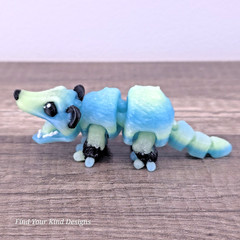 Glow-in-the-Dark Mini Opossum – 3D Printed Articulated Flexi Fidget Toy
