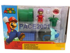 Jakks 2.5 Inch Super Mario Wonder Diorama Play Set (New Figs BubbleMario Bulrush