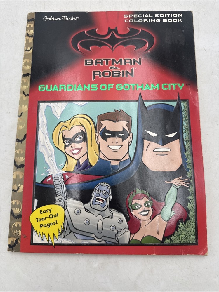 Batman & Robin Guardians Of Gotham City Coloring Book UNUSED 1997 Golden Books