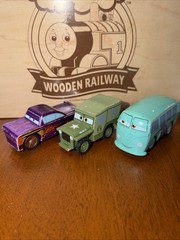WOODEN DISNEY CARS PIXAR Wood FILMORE SARGE VW HIPPIE RAMONE Wooden