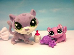 LITTLEST PET SHOP #1-169 1-170 LIZZIE & BABY LOLLY SNOWSPOTS SNOW LEOPARD
