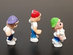 Vintage 1992 Bluebird Mighty Max Figures Lot of 3 Red Green Purple Hat Used