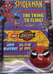 Vintage Spiderman Toy Web Shooter Water Ball 2001 Marvel Catpro Balzac NOS
