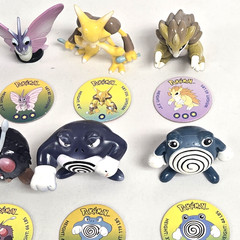 RARE Tomy Pokémon Vintage LOT of 36 Pokemon Figures w/ Matching Pogs CGSTJ 90s