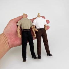 New 1/12 Scale Male Soldiers Clothes Accessories Casual Pants&Belt Trousers