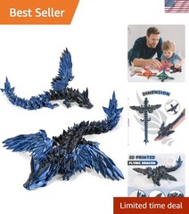 3D Printed Dragon with Wings, 11″ 3D Printed Dragon Toys for Kids, 3D Dragon …