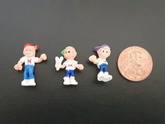 Vintage 1992 Bluebird Mighty Max Figures Lot of 3 Red Green Purple Hat Used