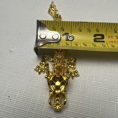 Chinese Gold Tone Articulated Dragon Figurine 3D Zodiac Tabletop Feng Shui Decor