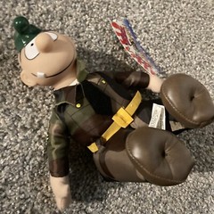 Beetle Bailey Sarge Camo Plastic Head Soldier Sitting Plush 2004