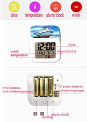 Godzilla Alarm Clock LED Digital 7 Color Night Light Dinosaur Dragon