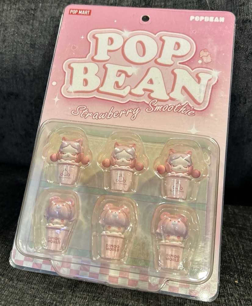 Authentic Pop Mart Strawberry Smoothie Pink Skullpanda Dimoo World Set Of 6 New