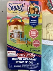 DreamWorks Spirit Riding Free Riding Academy Stow N’ Go Stable w/ Spirit FreeS&H