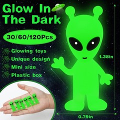 30 Pcs Mini Alien Figures Glow in the Dark, Small Luminous Little Tiny Alien Fig