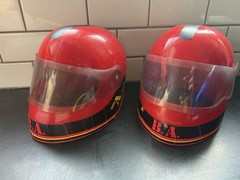 Two (2) A-Team 1983 B.A. Baracus Toy Helmets Rare Complete!!!