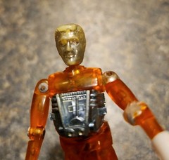1976 Mego Micronauts Clear Orange TIME TRAVELER Space Action Figure (Damaged)
