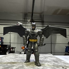 Batman Plastic Action Figure with Cape Included, Black/Gray/Yellow Color
