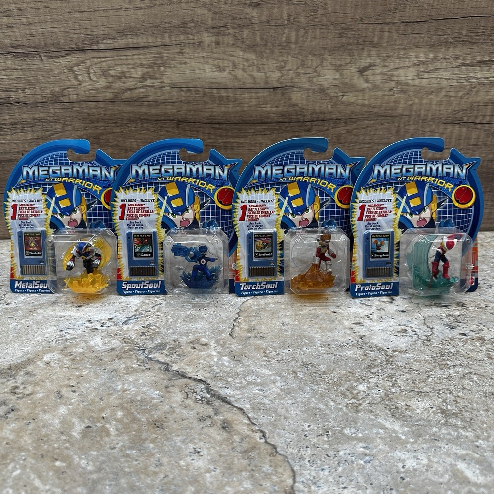 Vintage MegaMan NT Warrior Bundle Figure 2004 Mattel BattleChip CP1 New Rare
