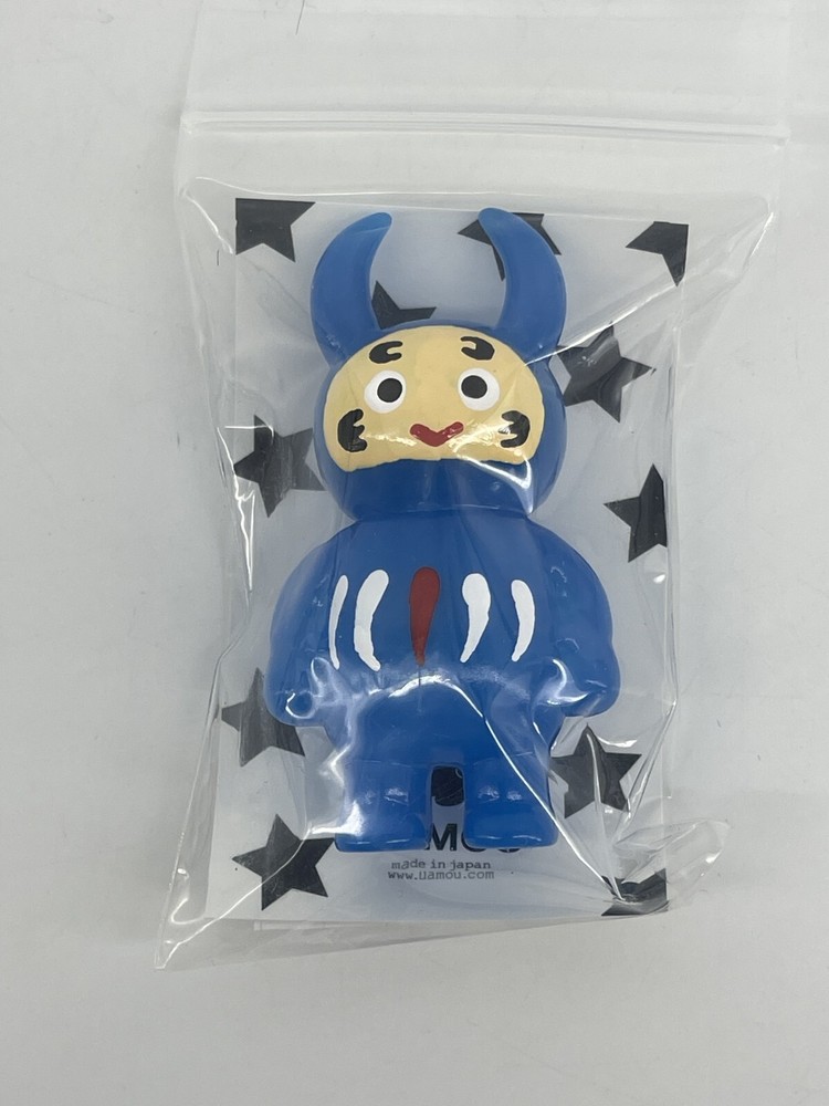 Uamou Seibu Daruma Sofubi Blue 2018 Ikebukuro Exclusive Hand-Painted – 2.8in