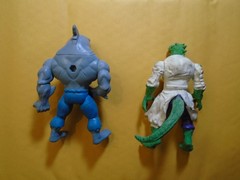 DC COMICS ACTION FIGURES, SPIDERMAN ( KING SHARK & LIZARD 4 INCHED TALL )