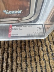 STAR WARS, RARE PINK TUSKS – 1979 WALRUS MAN – GRADED 70+, 21 BACK-B, KENNER MOC