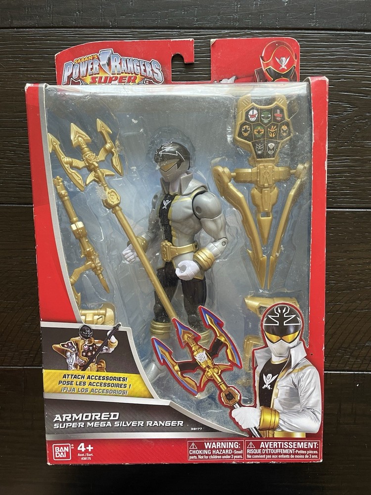 Power Rangers Super Megaforce Armored Super Mega Silver Ranger NIB New in Box