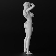 1/12 1/24 1/35 Swimming Costume Girl Figure Unassembled Unpainted Resin Model