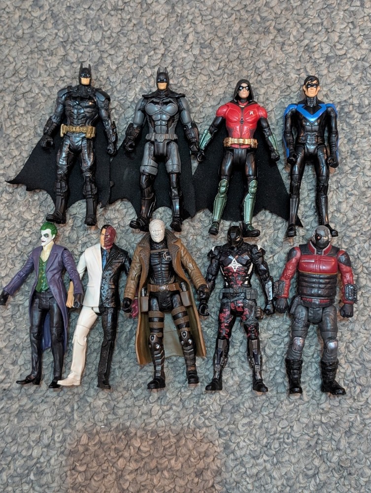 Batman Arkham 3.75 Figure Lot Rare Arkham Knight Joker Robin Loose Mattel DC