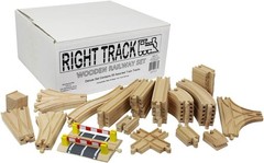 Right Track Toys Wooden Train Track Deluxe Set: 56 Premium Wood Pc 100% Fits
