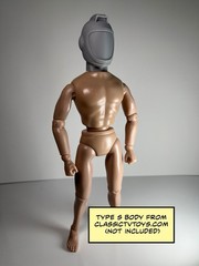 Conflagration Man Custom Action Figure Head 1:9 or 1:6 Mego