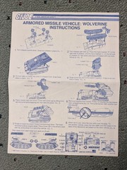 G.I. Joe 1983 Armed Missile Vehicle Wolverine Original Instructions Blueprints