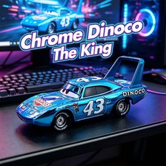 Dinsey Pixar Cars Racing Champion No.43 Chrome Dinoco The King Diecast Gift Rare