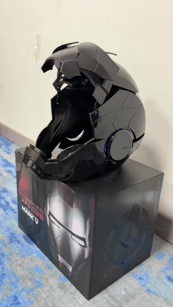 Iron Man MK5 Black 1/1 Helmet Wearable Voice-control Open&Close Cosplay boxed