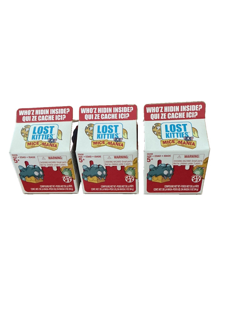 3 LOST KITTIES MICE MANIA BLIND BOX CARTONS SERIES 3 2019 WHO’Z HIDIN INSIDE NIB