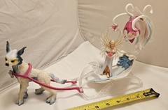Schleich Bayala Ice Sleigh w/ Ki-Kuki Ice Cat & Elf Carriage w/ Fairies & Horse