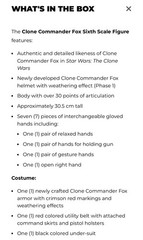 Hot Toys TMS103 STAR WARS: THE CLONE WARS 1/6 Clone Commander Fox Figure