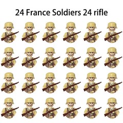 WWII Military Figure Playset Soldiers Weapons Sandbags Toy Set