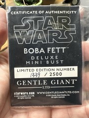 2013 GG CONVENTION EXCLUSIVE STAR WARS BOBA FETT DELUXE MINI BUST # 1339/2500