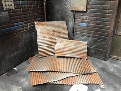 1:12 Scale Rusted Sheet Metal Prop Lot Diorama Action Figure Photography