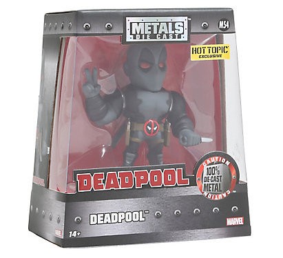 Marvel Deadpool Die Cast Action Figure Hot Topic Exclusive Gray Version