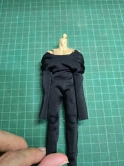 Handmade 1/12 Black Body suit for Action Figure Body Notaman (No Figure,Unbrand)