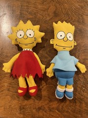 Lisa and Bart SIMPSON RAG DOLL DAN DEE 1990 Vintage