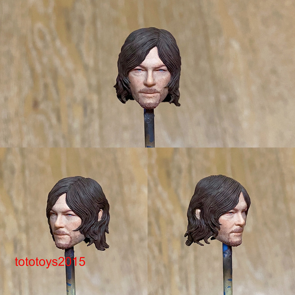 1:6 1:12 1:18 Daryl Dixon beard Head Sculpt For 12″ 6″ 3.75″ Action Figure Body
