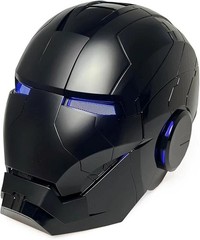 Full Black Iron Man 1:1 MK5 Jarvis Deformable Voice Control Wearable Helmet Mask