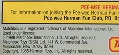 1988 Pee-Wee Herman Playhouse “CHAIRRY” 6″ Action Figure Matchbox Sealed READ