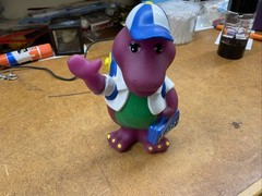 Vintage 1992 Lyons Group Barney Purple Dinosaur Coin Piggy Bank Back to School